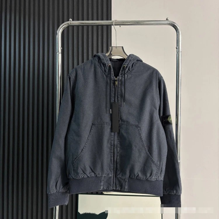 Unbranded Jackets Hooded zip-front padded jacket with kangaroo pockets — SKU-02-31 gray