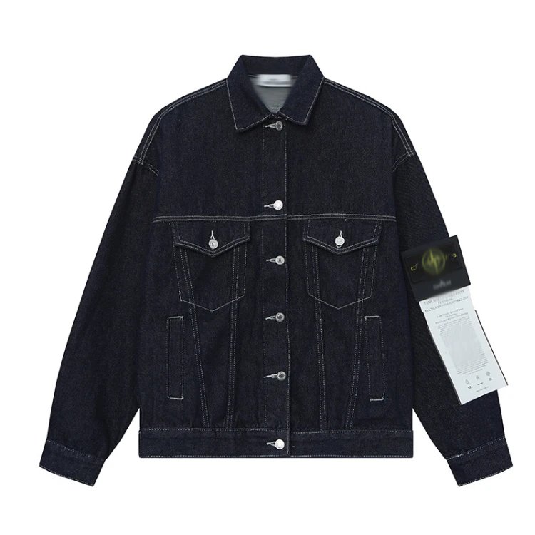 Stone Island Denim Research Jacket with badge