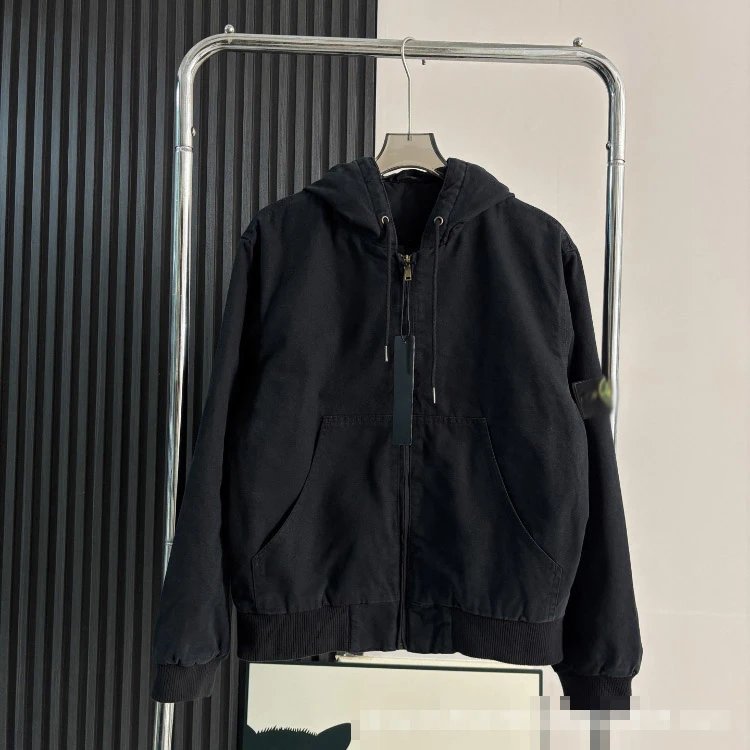 Unbranded Jackets Hooded zip-front padded jacket with kangaroo pockets — SKU-01-31 black
