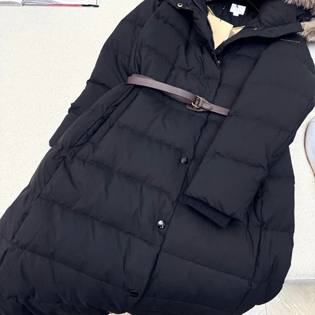 Unbranded Down Jackets Long Hooded Fur-Trim Belted Puffer product detail image 4