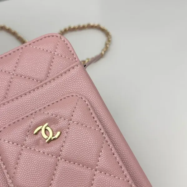 Chanel Phone Holder Chain Bag Burgundy Caviar Leather Crossbody Bags - 5