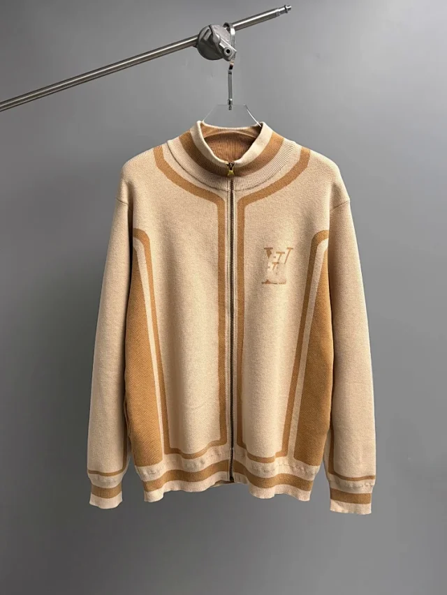 Unbranded Knitwear 5481 Zip-Up Mock-Neck Knit Cardigan product detail image 1