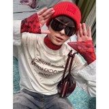 Acne Studios Red Knit Beanie with Patch [1 style]