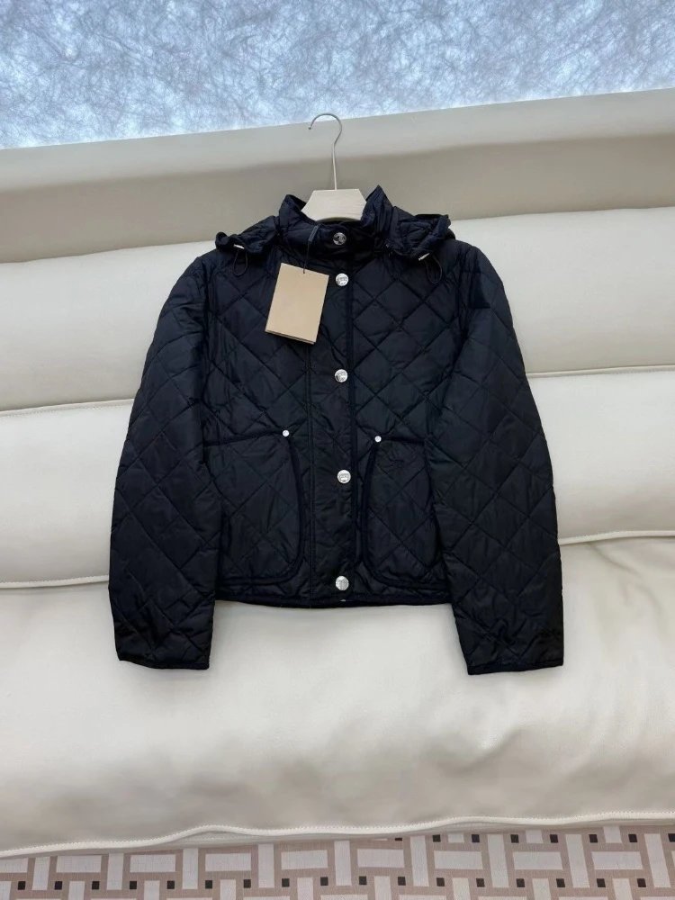 Burberry Down Jackets Hooded diamond-quilted jacket with snap pockets image 2
