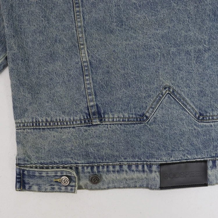 Godspeed Jackets 6551 Washed Denim Jacket with Embroidered Logo image 4