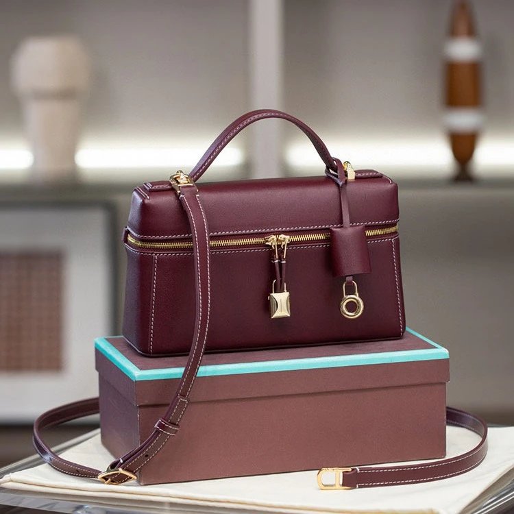 Design Mini Top-Handle Satchel in Taupe Leather Handbags - 6