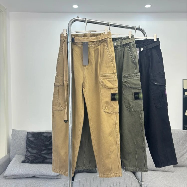 Stone Island Garment Dyed Cargo Trousers with belt