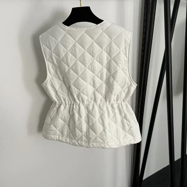 Moncler Vests Quilted zip-front utility vest with drawstring waist product detail image 2