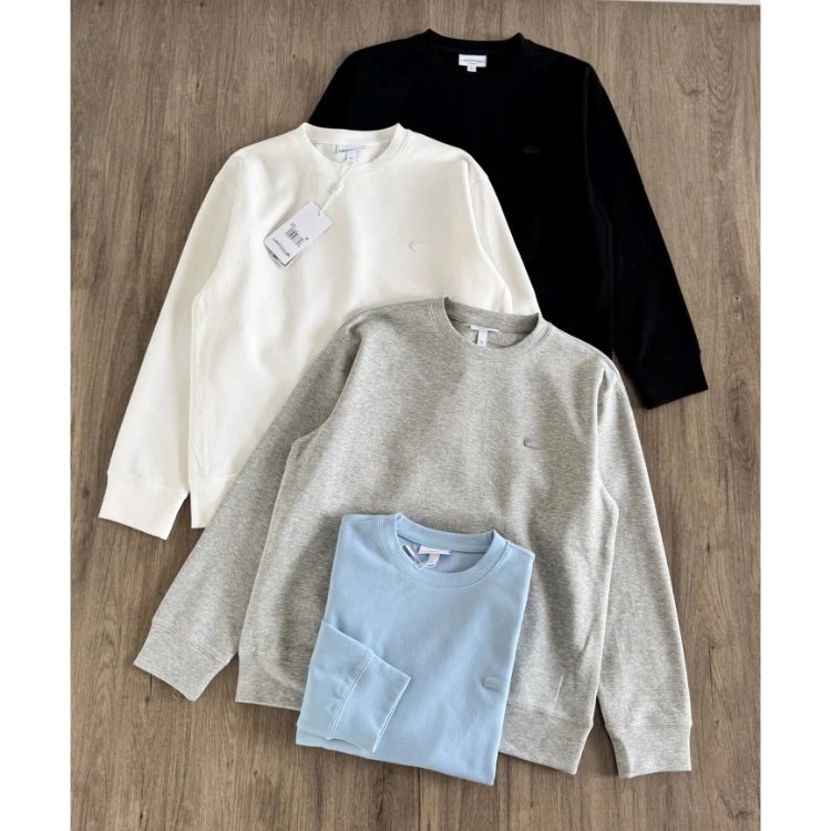 Mini Embossed Logo Crew Neck Brushed Fleece Sweatshirt -5899
