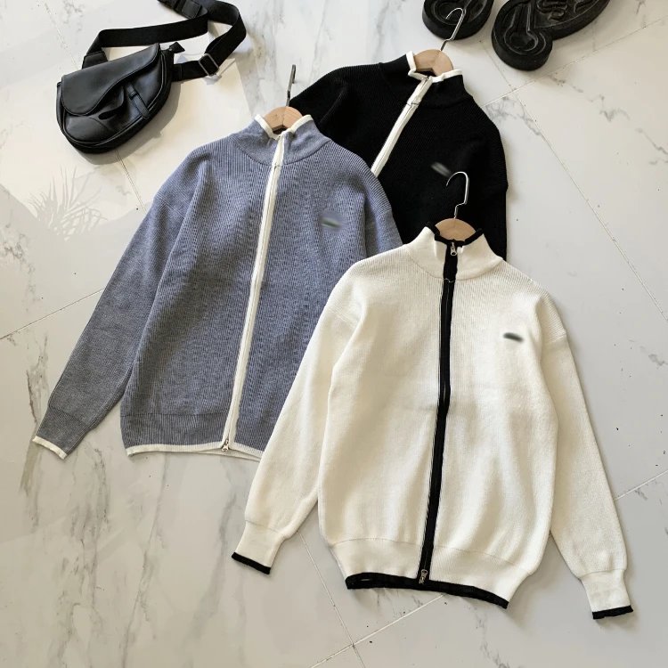Minimalist Ribbed Zip-Up Knit Sweater [3 styles]