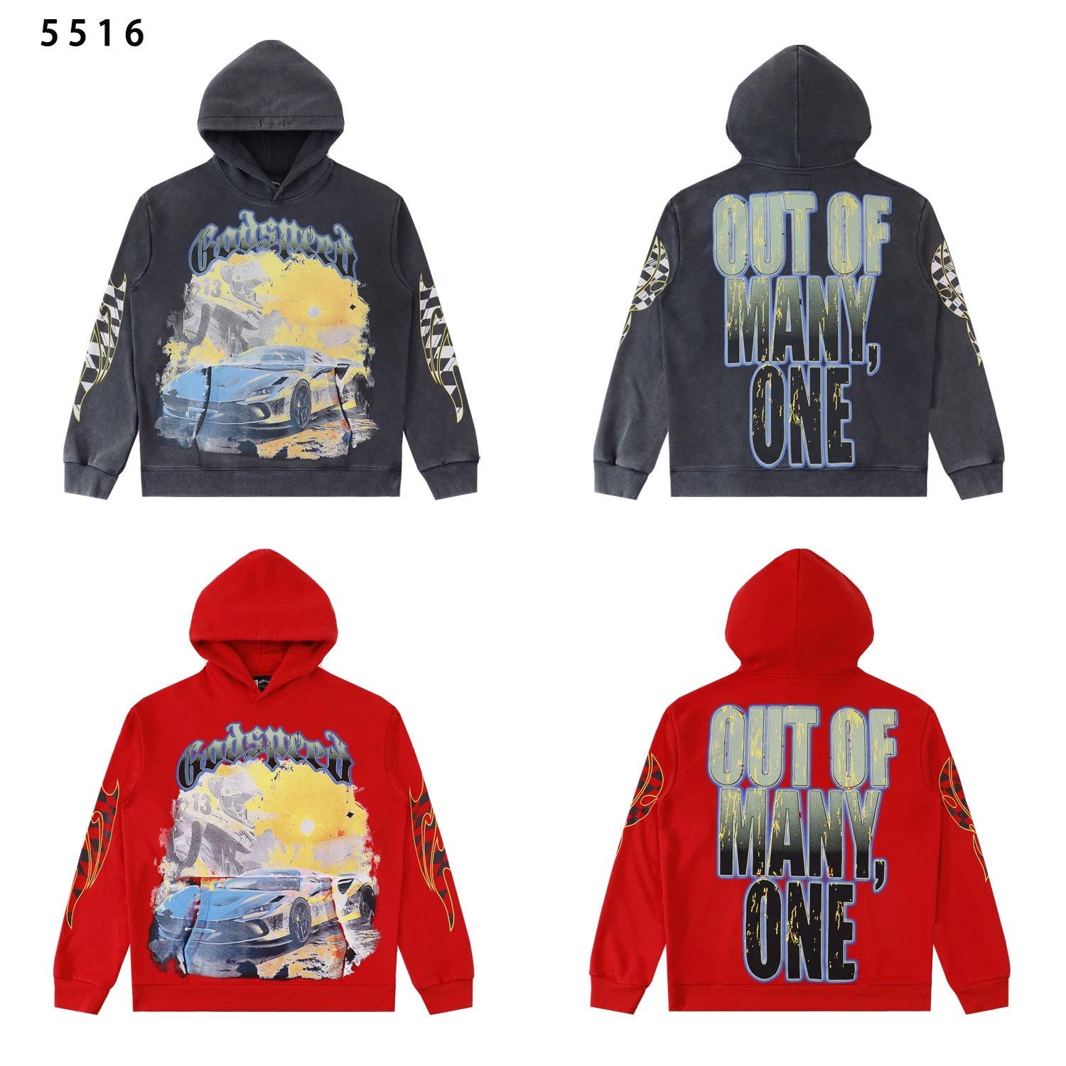 Godspeed Car Race Print Hoodie