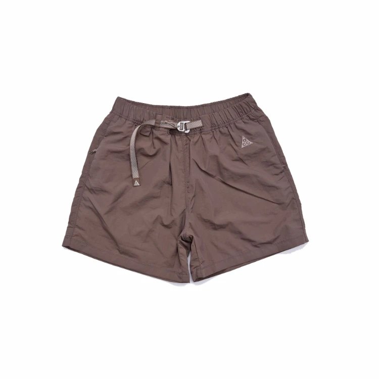 Nike Shorts ACG outdoor with elastic waistband and webbing belt — Coffee color