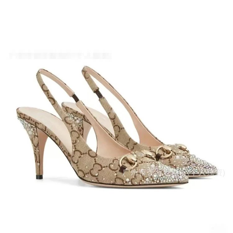 Gucci Horsebit GG Crystal Slingback Pumps - 007742