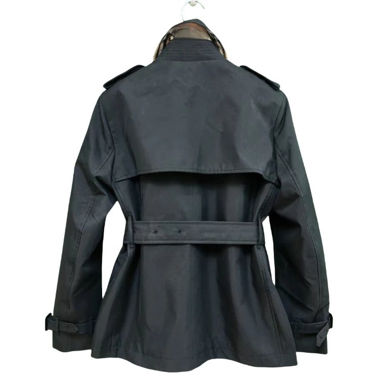 Unbranded Coats Short double-breasted belted trench coat with epaulettes image 2