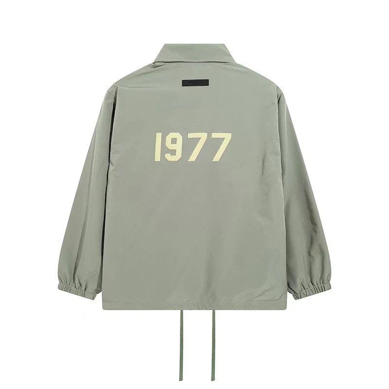Fear of God Jackets ESSENTIALS 1977 Logo Coach Jacket — 738 Matcha Green