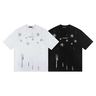 C2H4 Los Angeles Star Print Distressed T-Shirt [2 styles]