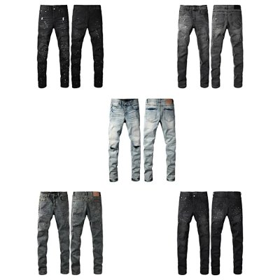 Distressed Paint-Splatter Denim Jeans [5 styles]