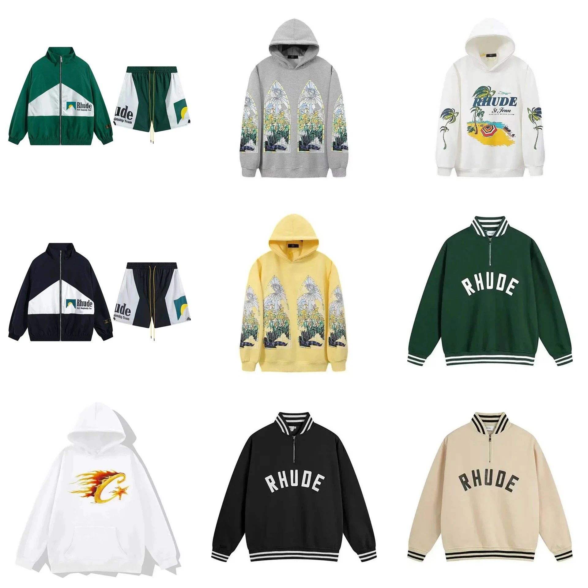 Rhude Color Block Windbreaker & Shorts Tracksuit