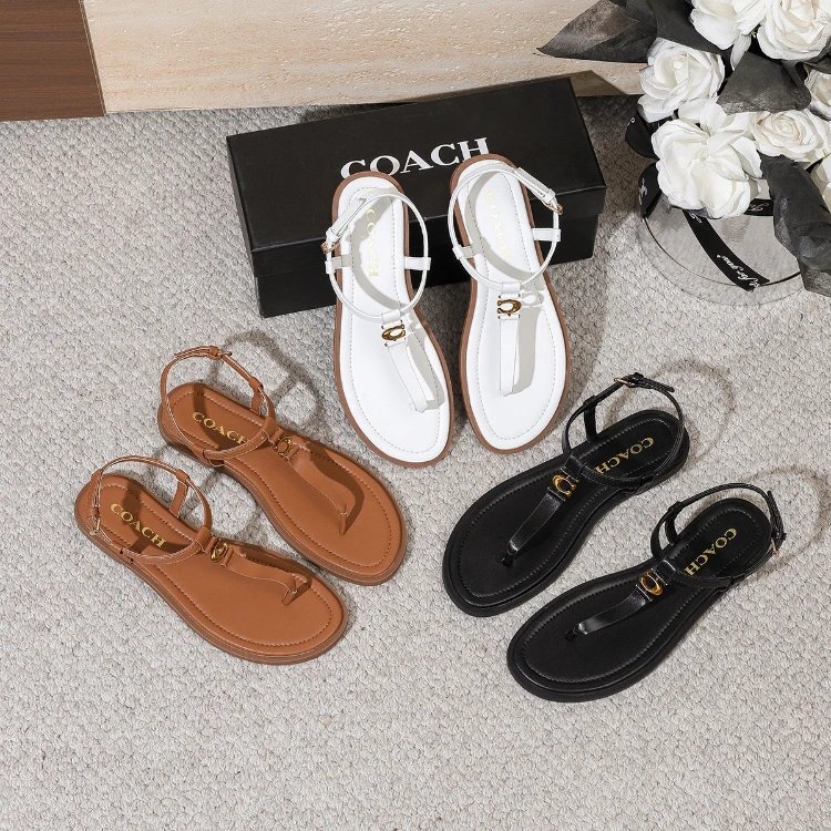 COACH T-Strap Flat Sandals - 004870