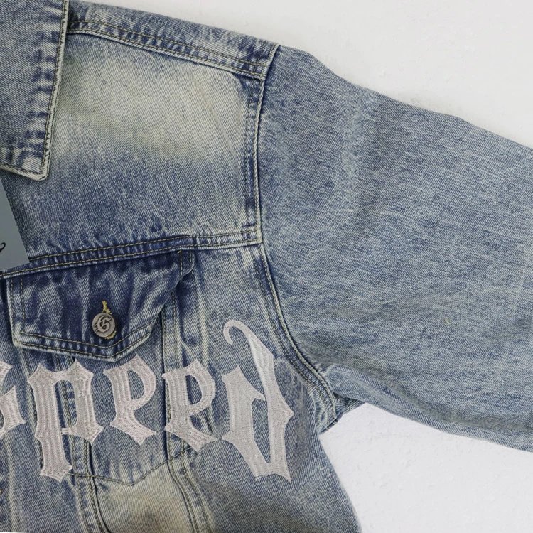 Godspeed Jackets 6551 Washed Denim Jacket with Embroidered Logo image 6