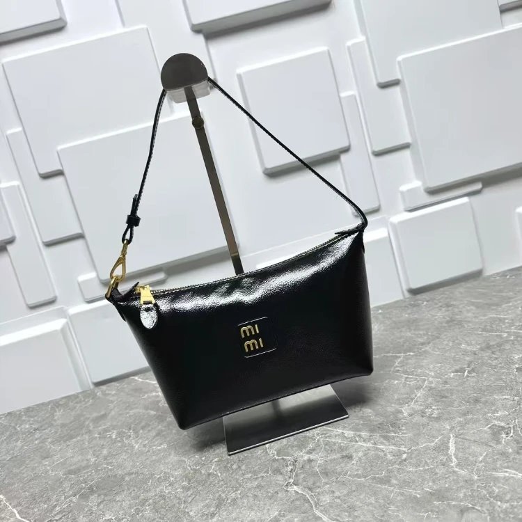 Miu Miu Mini Leather Shoulder Bag Black
