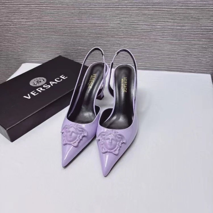 Versace High Heels Pointed-Toe Medusa Slingback Pumps image 6