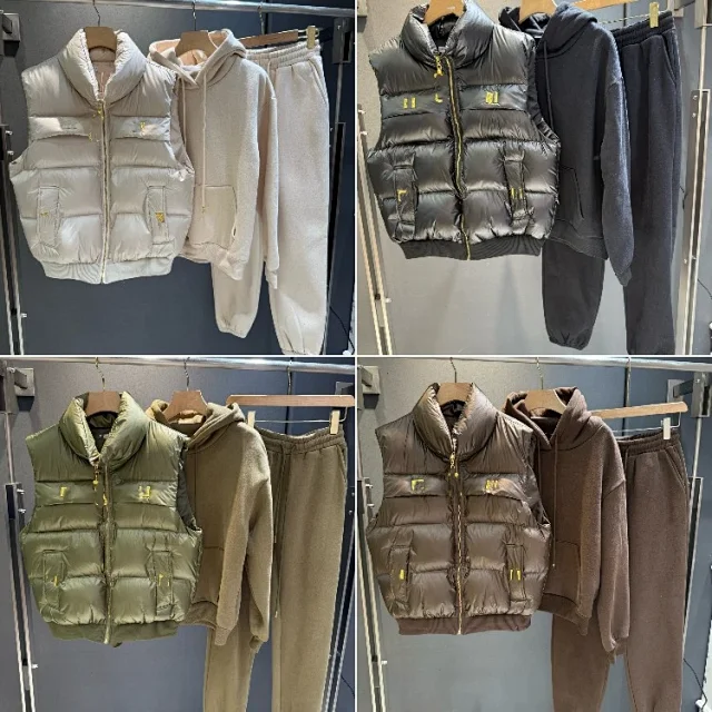 Schiaparelli Matching Sets Three-Piece Puffer Vest, Hoodie and Jogger Set product detail image 1