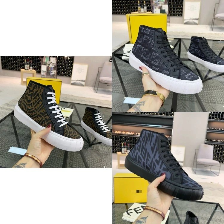 Fendi FF Logo High Top Sneakers