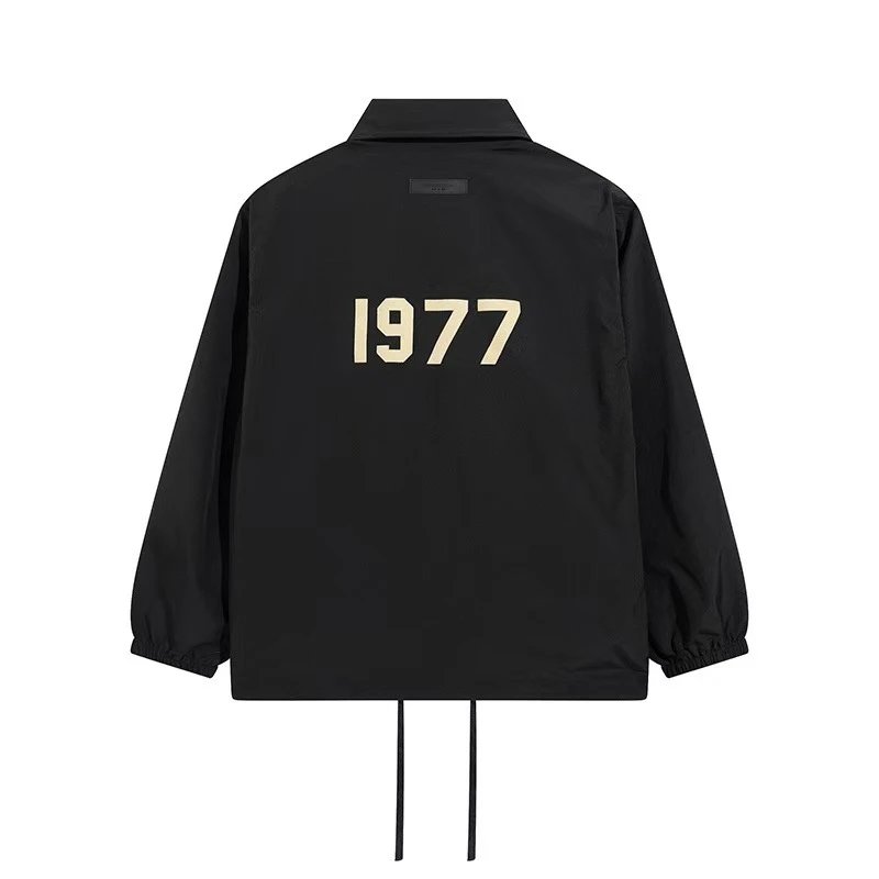Fear of God Jackets ESSENTIALS 1977 Logo Coach Jacket — yc738 black