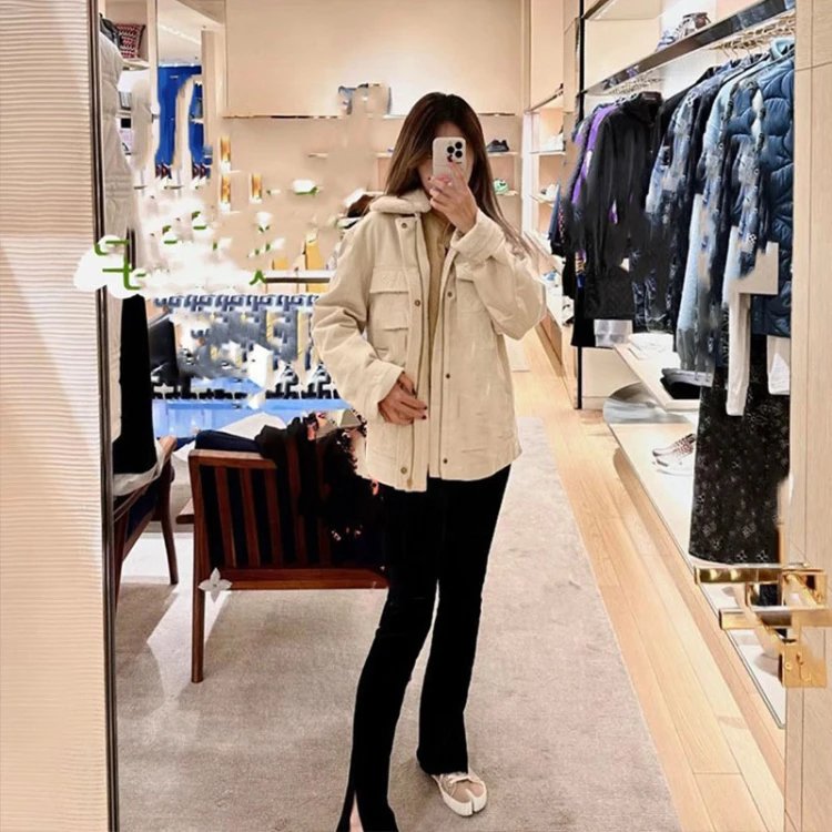 Louis Vuitton Jackets Embossed Monogram Shearling-Collar Jacket image 5