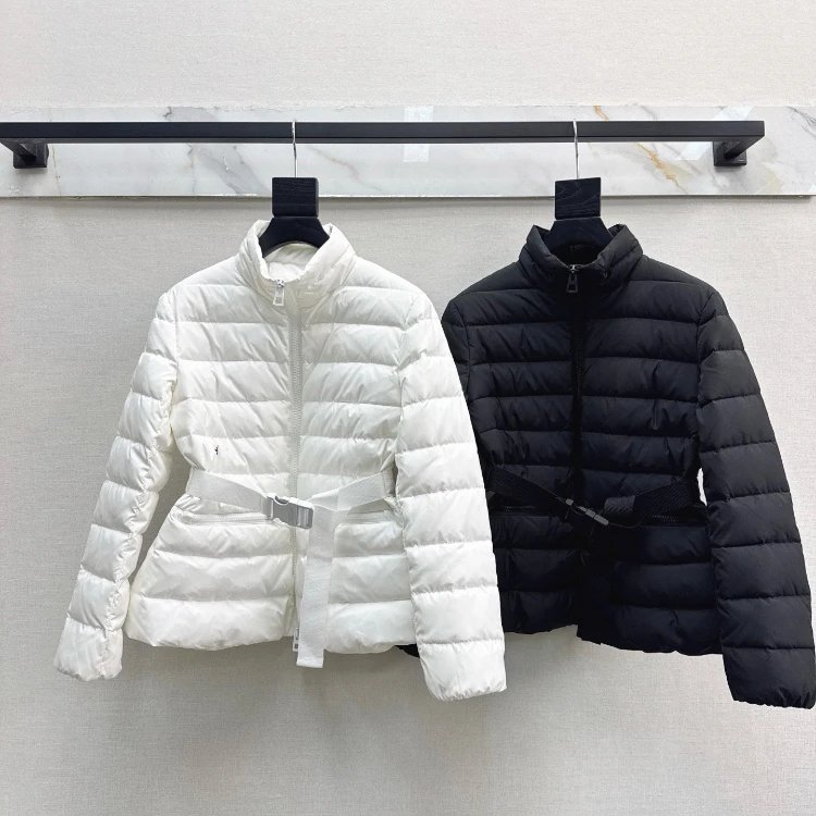 Moncler Belted Stand Collar Down Jacket