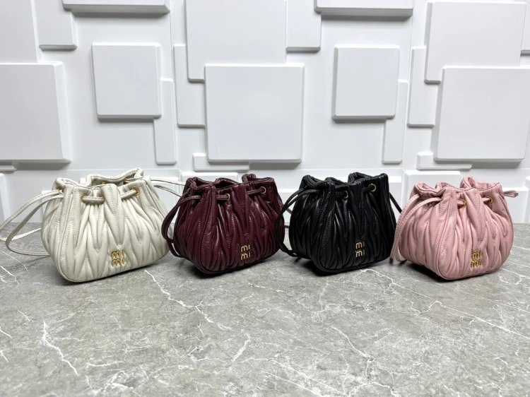 Miu Miu Matelass Drawstring Bucket Bag