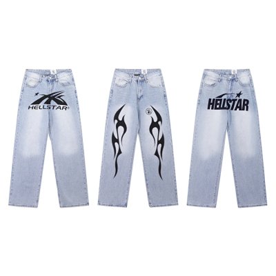 Hellstar Tribal Logo Straight-Leg Jeans [3 styles]