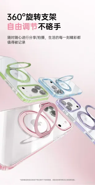 Apple iPhone Magnetic Ring Case Candy Purple Phone Case Phone Accessories - 5