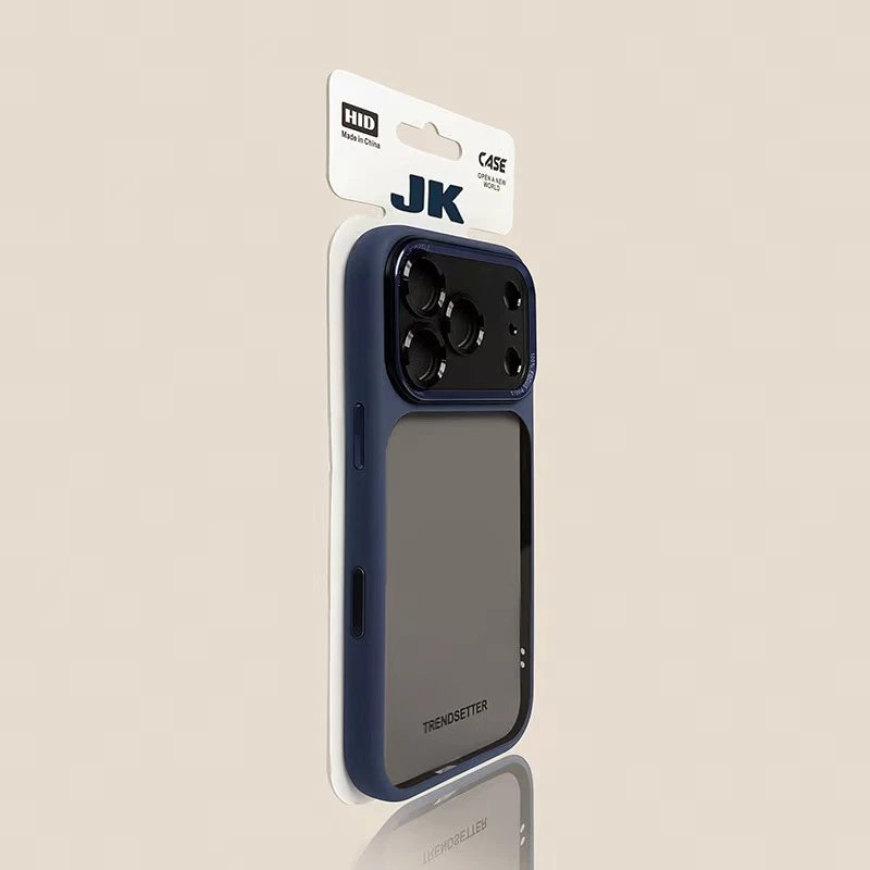 Metal lens (blue) with a black backplate—truly resists yellowing.