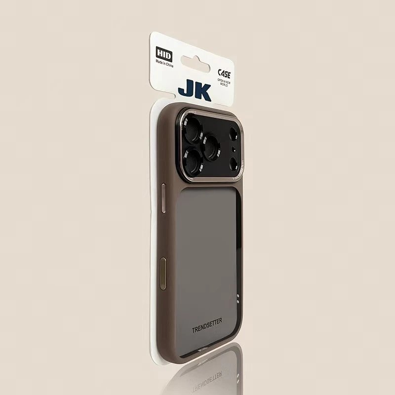 Metal lens (brown) with a black backplate—truly resists yellowing.