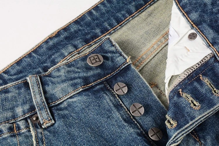 Distressed Slim Fit Denim Jeans Assorted Colors Ripped Patchwork Style