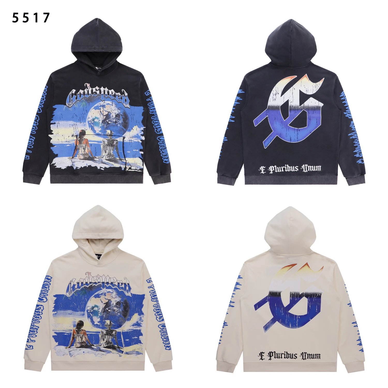 Godspeed Earth Print High-Weight Fleece Hoodie