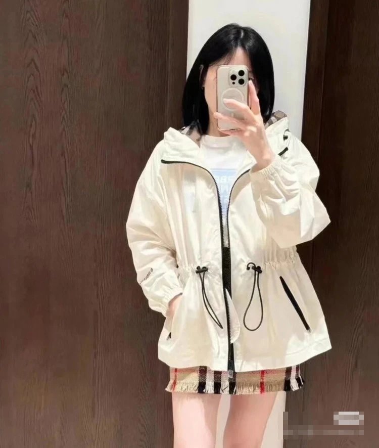 Unbranded Jackets Hooded Drawstring Zip Jacket — white