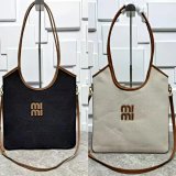 Miu Miu Logo Canvas Tote Bag [2 styles]