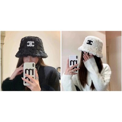 Chanel CC Logo Faux Fur Bucket Hat [2 styles]