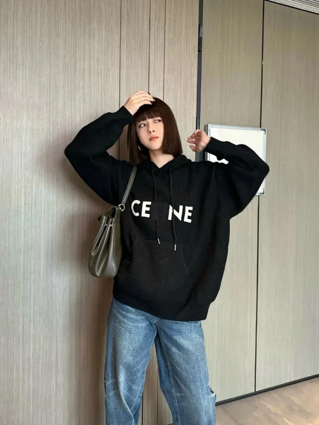 Unbranded Knitwear Letter Appliqué Hooded Knit Pullover product detail image 4