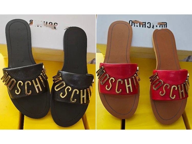Moschino Logo Lettering Slides - 007784