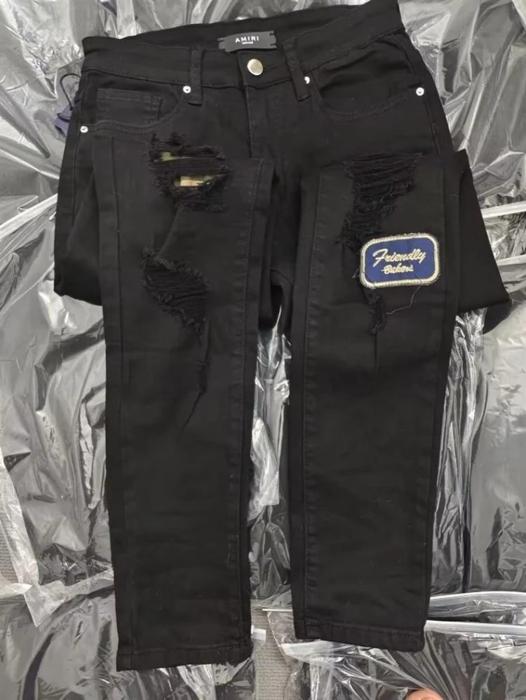 Philipp Plein Distressed Patchwork Black Jeans - 7