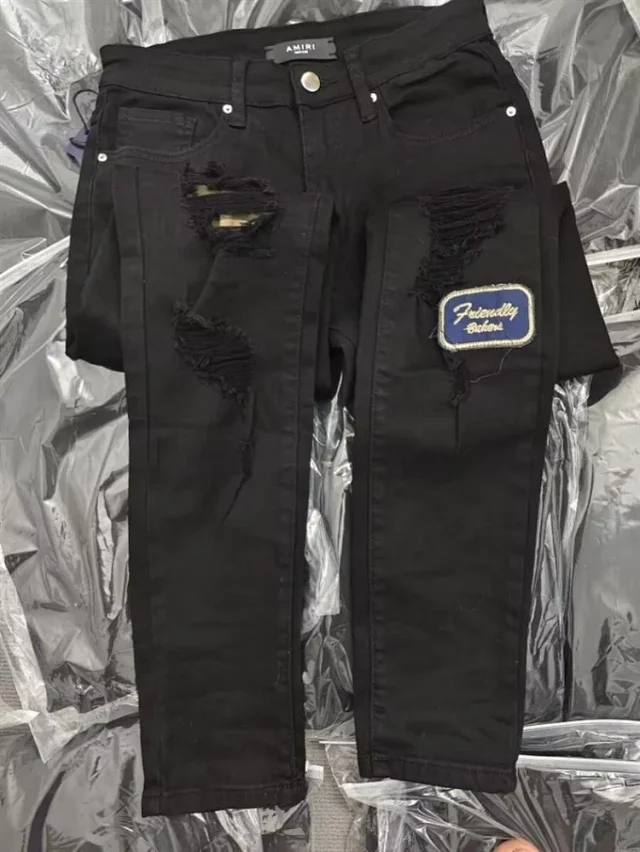 Unbranded Jeans Ripped Patchwork Tapered product detail image 7