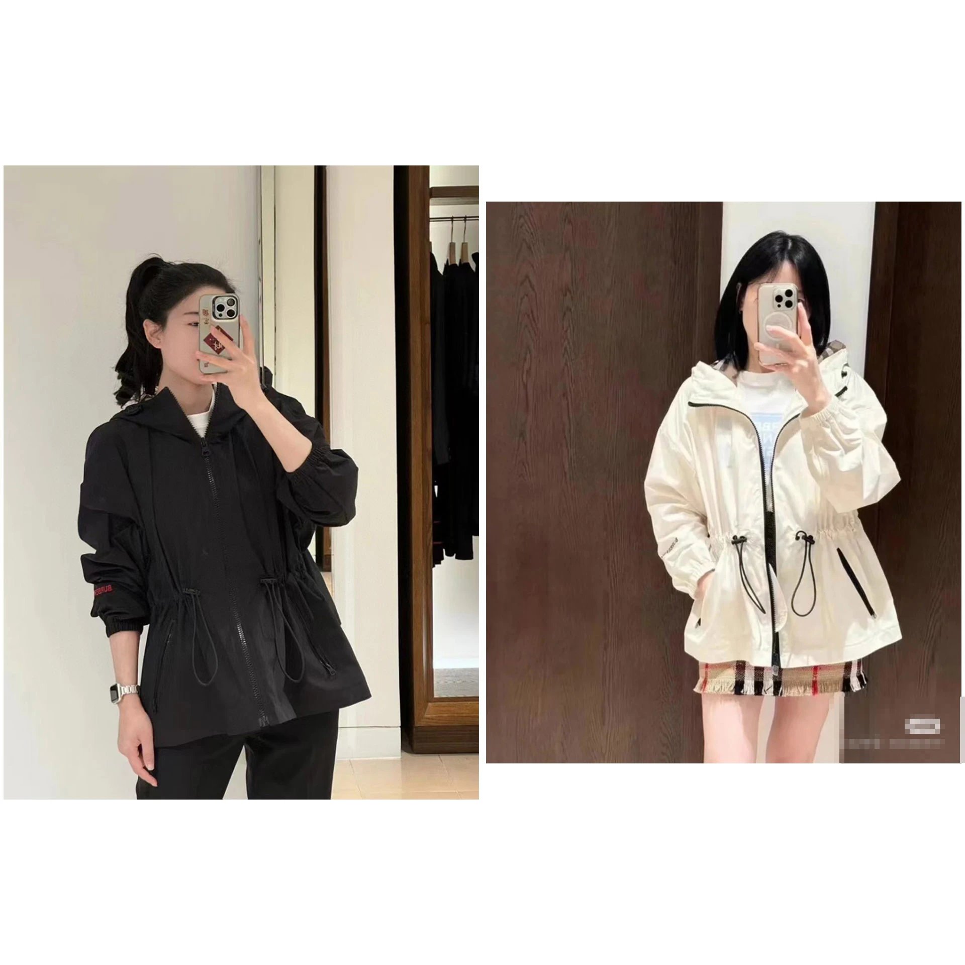 Burberry Drawstring Waist Hooded Windbreaker Jacket
