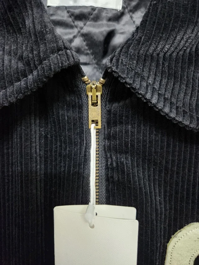 Unbranded Jackets Corduroy zip-up jacket with quilted lining and letter C patch product detail image 5