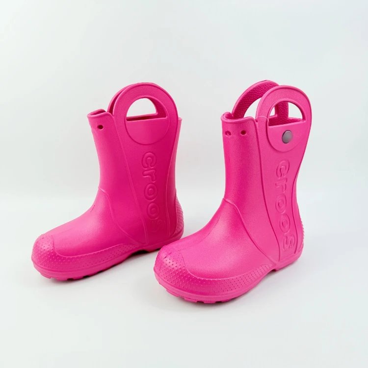 Crocs Handle It Rain Boot Pink Kids Boots - 8