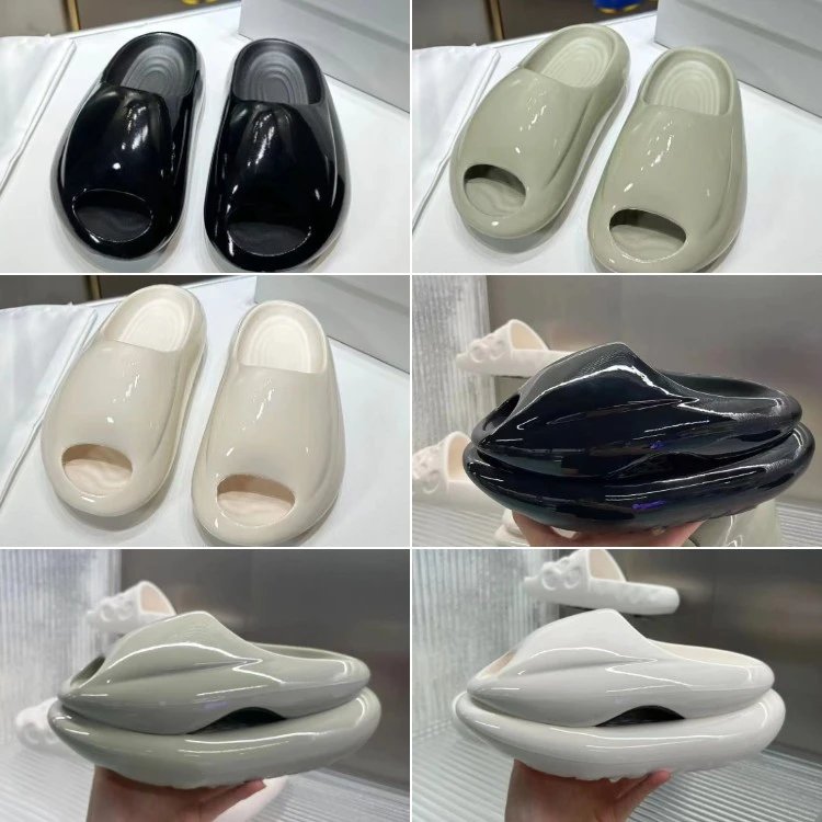 Unbranded Sandals Glossy peep-toe chunky platform slip-on image 1