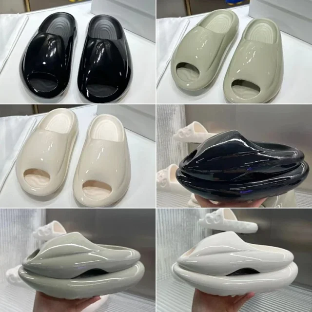 Unbranded Sandals Glossy peep-toe chunky platform slip-on product detail image 1